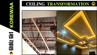 Building My House in Ghana  Ceiling Transformation  Light Fixtures amp POP Designs [upl. by Kowtko]