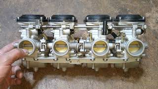 COMO REGULAR CARBURADORES DE MOTOS HOW TO REGULAR MOTORCYCLE CARBURETTORS FOR 4 CYLINDER ENGINE [upl. by Yenroc125]