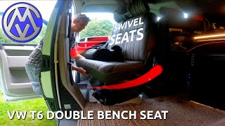 How to rotate a passenger double bench swivel seat in a VW T6 stress free [upl. by Syramad305]