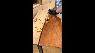 My secret to refinishing wood furniture 🥰✨❤️ vintage woodworking furnituredesign [upl. by Leasia]