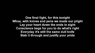 Black Veil Brides Knives and Pens Lyric [upl. by Annaer]