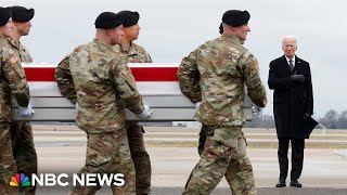 Full video Biden attends dignified transfer for soldiers killed in Jordan [upl. by Milman]