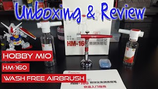 Unboxing and Review Hobby Mio HM160 Wash free Airbrush [upl. by Aciemaj]