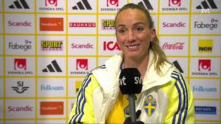 Nations League interviews Switzerland Asllani Ramona Bachmann Jakobsson Seger amp Gerhardsson [upl. by Neirrad]