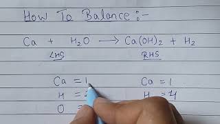 How to balance Ca  H2O  CaOH2  H2 [upl. by Peter]