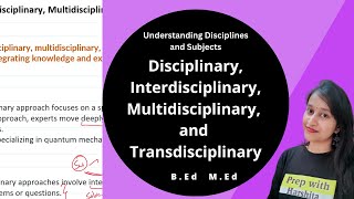 Disciplinary Interdisciplinary Multidisciplinary and Trans disciplinary [upl. by Neuberger]