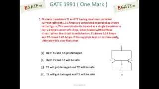 Problem on Transistor BJT  GATE 1991 ECE Electronic Devices  wwwegatews [upl. by Jehanna]