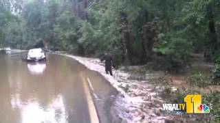 Flood Water Strands Driver In Pikesville [upl. by Korwun]