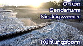 Orkan fegte Küste entlang  Sandsturm Kühlungsborn [upl. by Higley913]