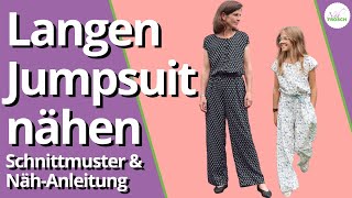 Langen Jumpsuit nähen  Nähanleitung Schnittmuster RIANG [upl. by Arika]