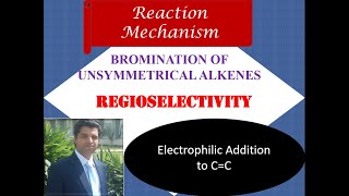 Bromination of unsymmetrical alkenes  Regioselectivity  Electrophilic addition to alkenes [upl. by Einahpit]