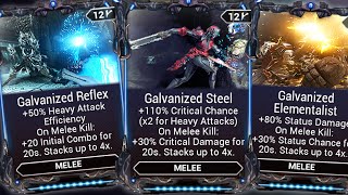 New Warframe Galvanized Mods Are Insane Melee Damage Boosts Galvanized Steel Elementalist Reflex [upl. by Arag25]