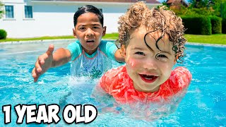 Zakyius Teaches Baby Zely To Swim ALONE In Our Pool emotional [upl. by Isabeau]