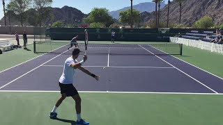 Juan Martin del Potro amp Taylor Fritz  IW Practice 3816 Court Level 60 fps [upl. by Navarro997]