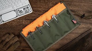 NUKNIVES 5Knife Storage Roll Recycled Material Durable Design  Coming Soon to Kickstarter [upl. by Enrev]