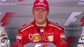 F1 Archive Michael Schumacher Announces Retirement At Monza In 2006 [upl. by Dusty232]