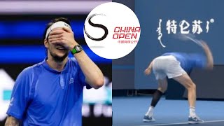 Alexander Bublik smashes racket to pieces in fit of rage during China Open loss  Tennis News [upl. by Nepsa370]