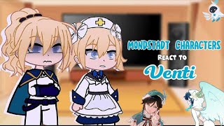 Mondstadt Characters react to Venti  PumpyCat  Genshin Impact reaction Part 1 [upl. by Bunow470]