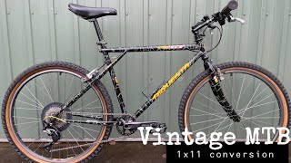 Crisp shifting Retro MTB  Vintage MTB 1x11 conversion  RestoMod MTB [upl. by Mechling911]