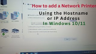 How to Add a Network Printer Cannon ir3225 Using the Hostname or IP Address in Windows 1011 [upl. by Ayot102]