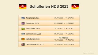 Schulferien NDS 2023 [upl. by Helaine]