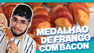 SÓ FAÇO FRANGO ASSIM AGORA  MEDALHÃO DE FRANGO COM BACON FÁCIL E DELICIOSO [upl. by Yedsnil156]