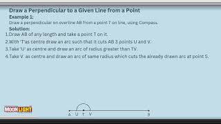 4 Draw a perpendicular to a given line from a point Mathematics 6 Unit 10 [upl. by Larue]