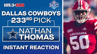 Cowboys Draft Nathan Thomas Louisiana OT With 233rd Pick  NFL Draft 2024 [upl. by Alcinia]