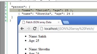 Fetch JSON Array Elements Using jQuery AJAX Method getJSON [upl. by Atnes]