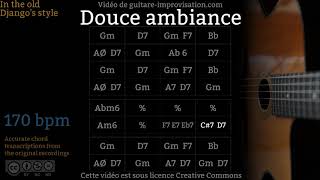 Douce ambiance 170 bpm  Gypsy jazz Backing track  Jazz manouche [upl. by Schwarz]