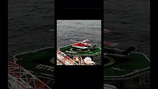 Helicopter landing on the Helideck of an Offshore Drilling Rig oilandgas offshoredrilling [upl. by Aihtela]