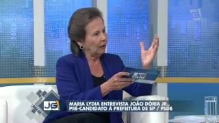 Maria Lydia entrevista João Dória Jr précandidato à Prefeitura de SPPSDB [upl. by Naimerej]