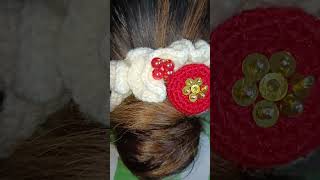 Crochet flower and beads work hair accessories [upl. by Eserahs]