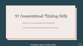 Cambridge AS Level  91 Computational Thinking Skills  Outline [upl. by Atelahs]