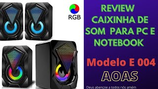 Review caixinha de som para notebook e PC  AOAS modelo E 004 [upl. by Virgie]