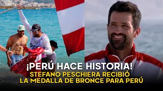 ¡Perú hace historia Stefano Peschiera recibió emocionado la medalla de bronce en París 2024 [upl. by Essilec]