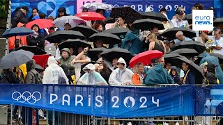 Paris 2024 Olympics opening ceremony People watching in fan zones in Paris [upl. by Fulks]