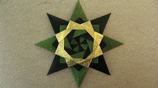 Christmas Origami Instructions Braided Corona Star Maria Sinayskaya [upl. by Fontes]