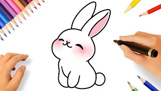 COMO DESENHAR UM COELHO KAWAII FÁCIL PASSO A PASSO 🐇 [upl. by Farland961]