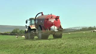 Slurry Tanking Big MF Tractor amp Red Rock Tanker 19 05 24 [upl. by Pietje]