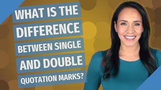 What is the difference between single and double quotation marks [upl. by Van]