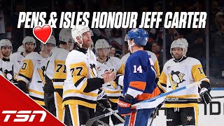 Jeff Carter gets handshakes from all Islanders players in his final NHL game [upl. by Anera340]