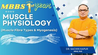 MBBS First Year  Muscle Physiology  Muscle Fibre Types amp Myogenesis  Dr Sachin Kapur  AIIMS [upl. by Ahcsim]