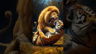 Siberian Tiger Vs Angry Lion in the wild siberian tiger lion wildlife lionking [upl. by Akcemat]