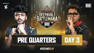 Deepavali BattleMania 2024  HINDI  Pre Quarters D3  BGMI  Ft Godlike RntXspark OG etc [upl. by Akym602]