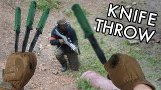 Guy Throws KNIVES at Airsoft Players [upl. by Randy]