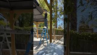 DIY Backyard Makeover  DIY Patio Cover  Sunjoy Gazebo Installation shorts gazebo diyprojects [upl. by Kassey163]