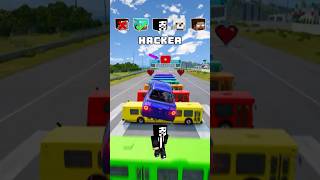 NOOB vs PRO vs HACKER vs HEROBRINE Car Jump Challenge 9 🤯 🚗 shorts beamngdrive [upl. by Sprung]