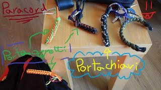 Portachiavi paracord 550 portaoggetti dritto o angolato DIY Keychain Paracord 550 [upl. by Alyosha]