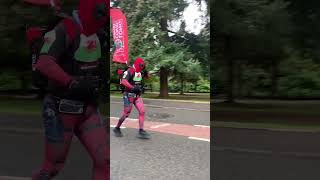 Saw Welshpool at Cardiff half marathon deadpool cardiffhalfmarathon2024 [upl. by Aynotan596]